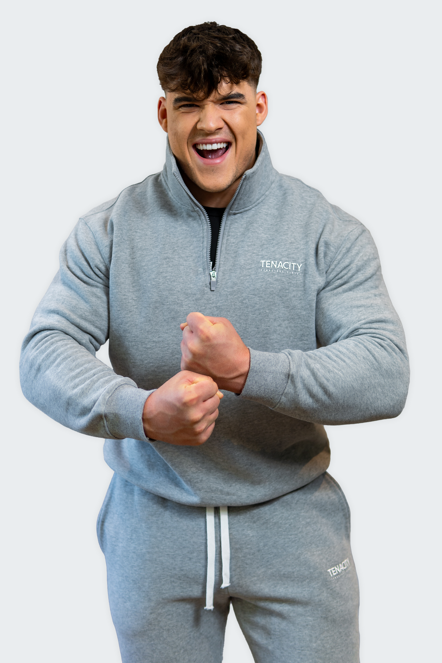 Grey Premium Quarter Zip Hoodie