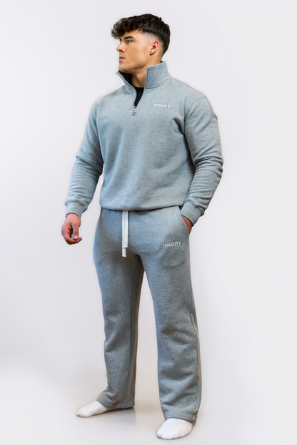Grey Premium Quarter Zip Hoodie