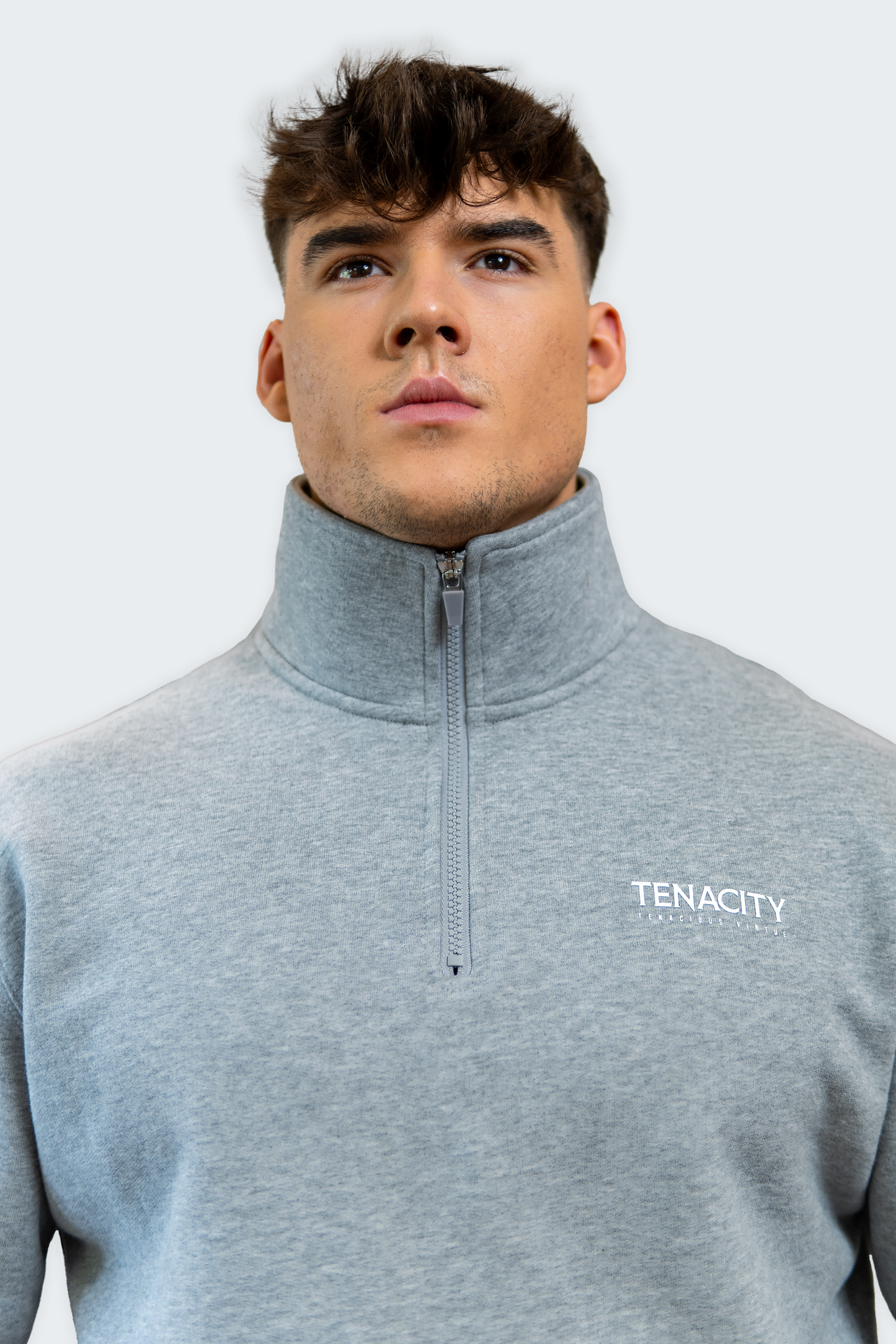 Grey Premium Quarter Zip Hoodie
