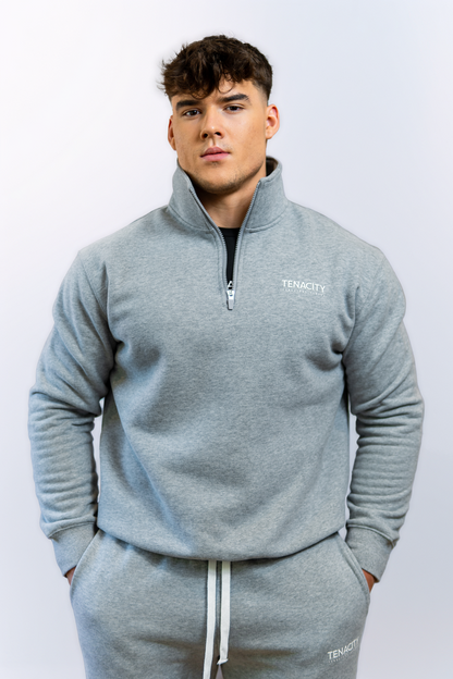 Grey Premium Quarter Zip Hoodie