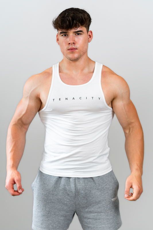White Muscle Fit Vest